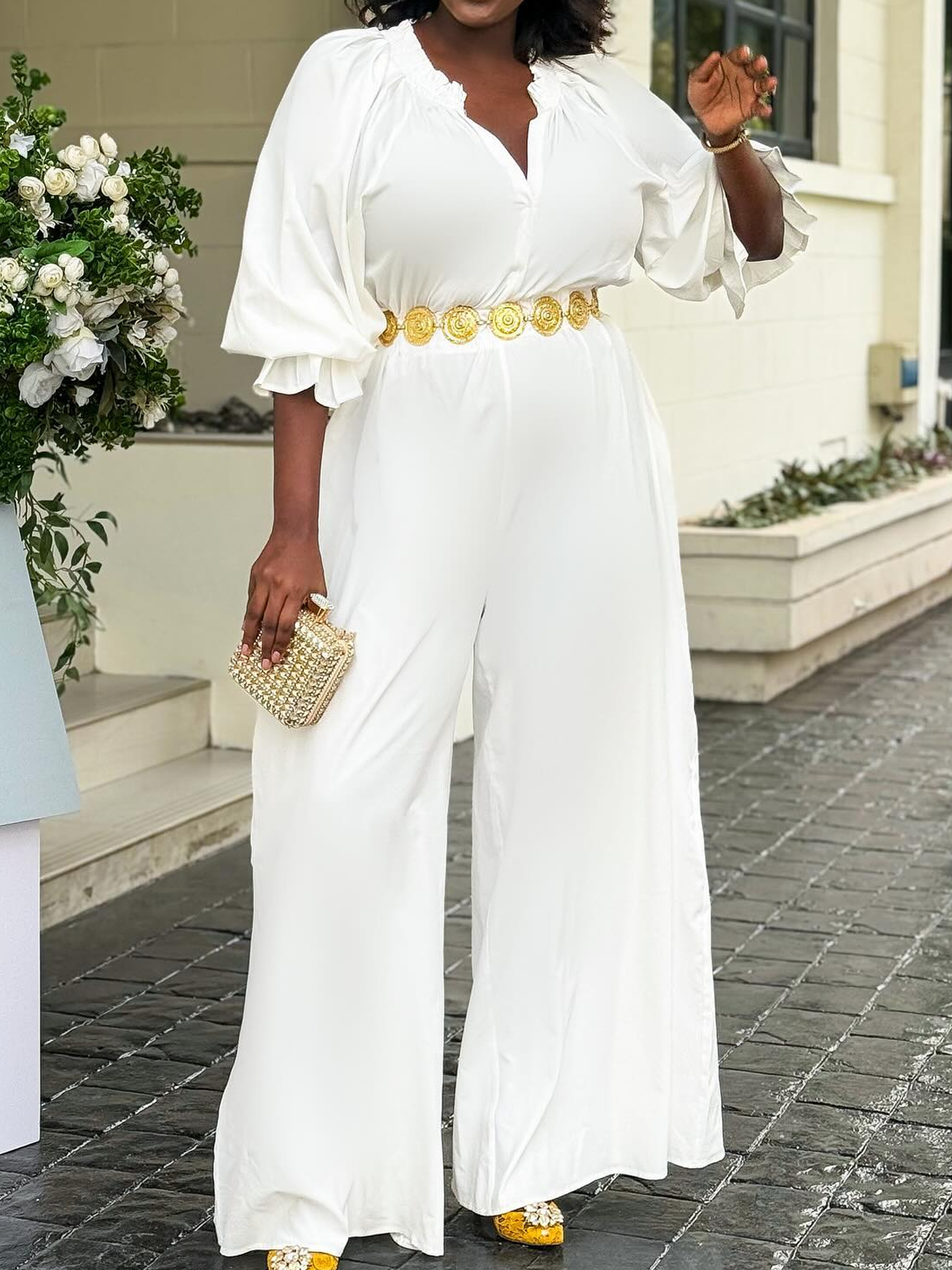 Vacation Regular Fit Jumpsuit With No