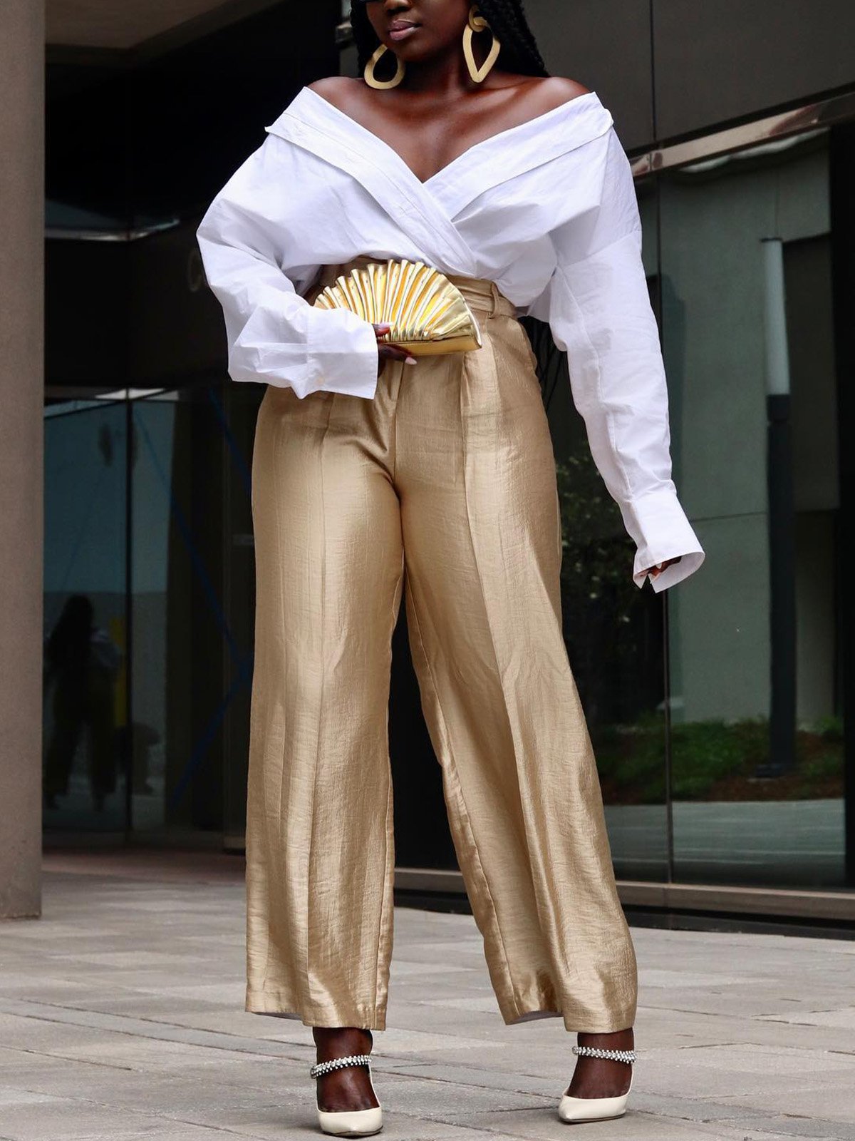 Elegant Loose Plain Pants
