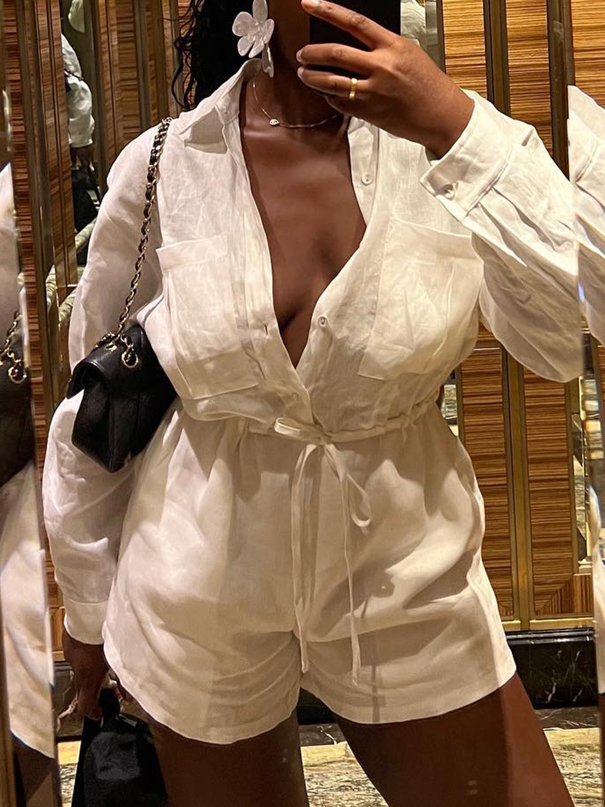 Shirt Collar Party Two-Piece Set