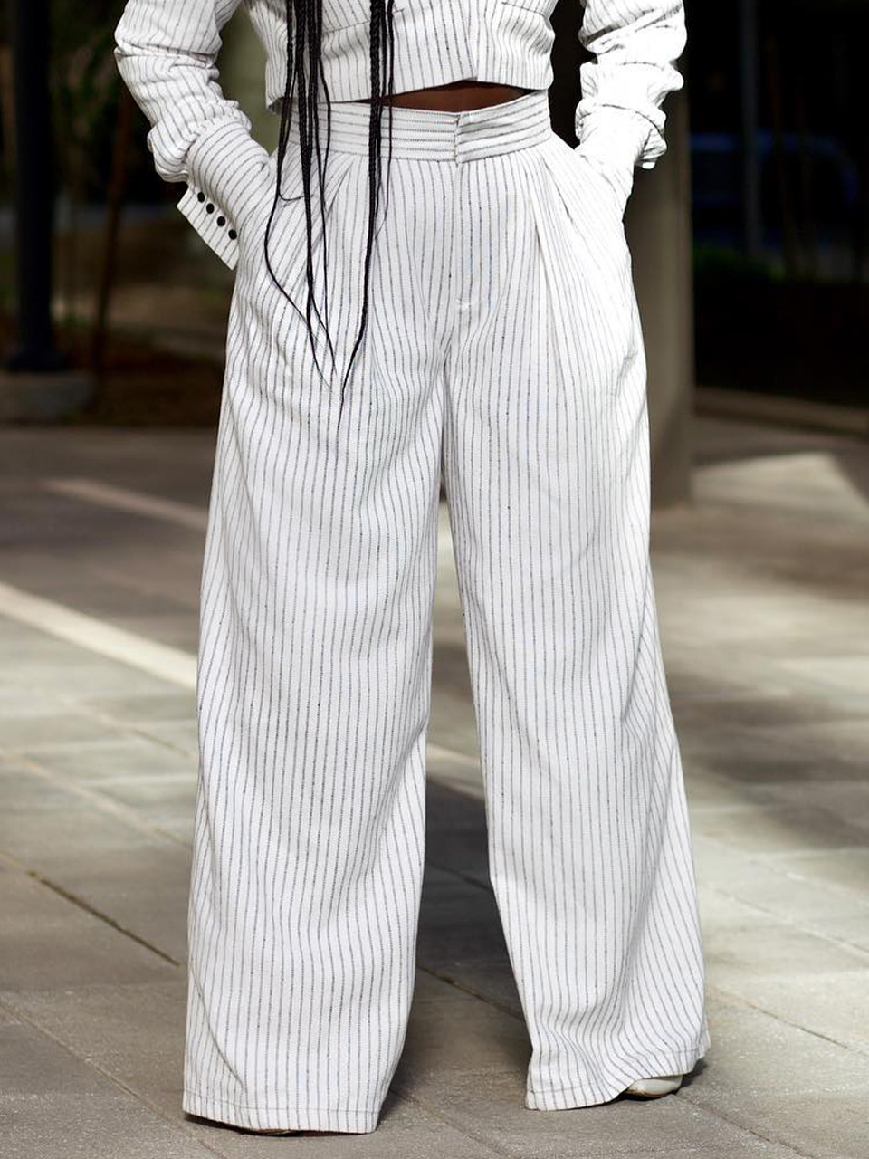 Loose Striped Elegant Pants