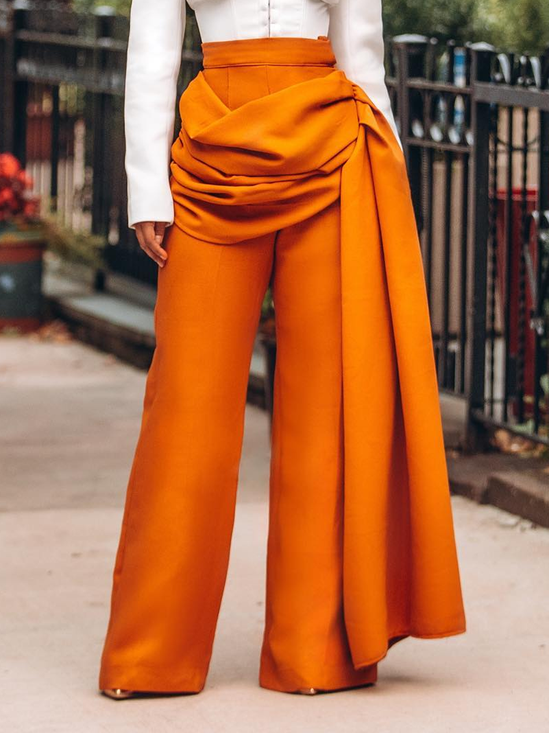 Elegant Loose Plain Pants