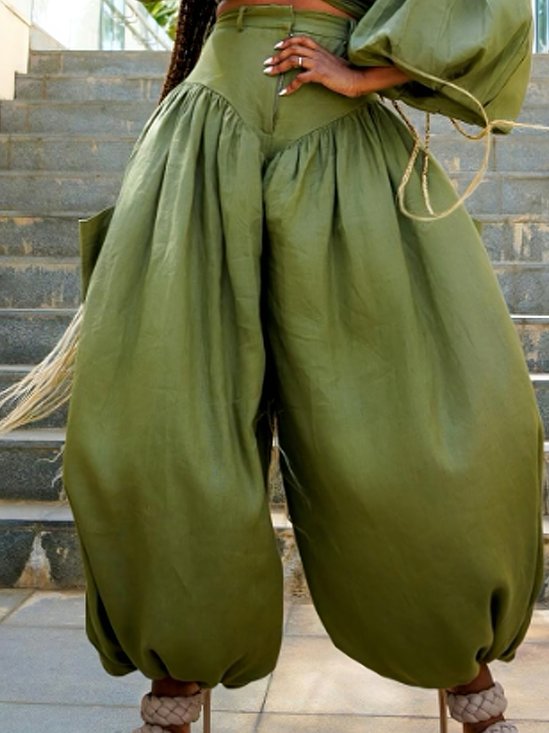 Plain Elegant Loose Pants