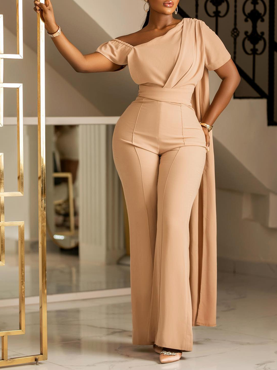 Party Regular Fit Asymmetrical Jumpsuit With No