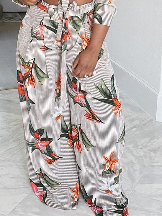 Striped Elegant Loose Pants