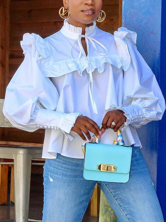 Party Plain Half Turtleneck Regular Fit Shirt