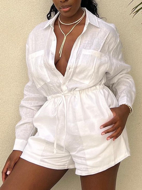 Shirt Collar Party Two-Piece Set