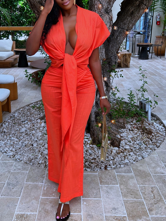 Plain Party Others Two-Piece Set With No