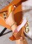 Stylish Square Toe Sculptural Heeled Mule Sandals