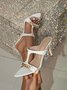 Fashionable Chain Decor Stiletto Heel Mule Sandals