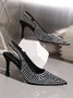Sparkling Rhinestone Embellished Slingback Pumps