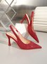 Sparkling Rhinestone Embellished Slingback Pumps