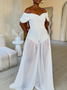 Elegant Plain Regular Fit Cold Shoulder Jumpsuit With No