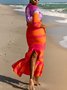 Elegant Color Block Regular Fit Skirt