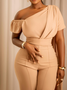 Party Regular Fit Asymmetrical Jumpsuit With No