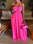 Regular Fit Elegant Spaghetti Plain Jumpsuit With No