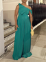 Elegant Loose Plain Jumpsuit With No
