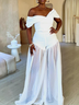 Elegant Plain Regular Fit Cold Shoulder Jumpsuit With No