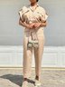 Plain Shawl Collar Jumpsuit With No