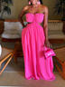 Regular Fit Elegant Spaghetti Plain Jumpsuit With No